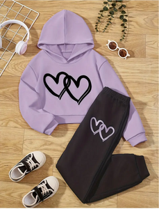 Girls 2 Pc Hooded Pullover and Matching Joggers