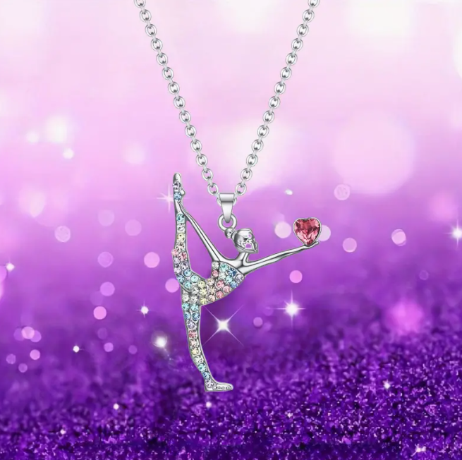 Girls Trendy Rainbow Gymnastics Necklace