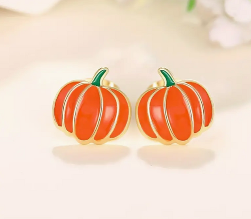 Simple Cute Pumpkin Stud Earrings