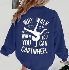 Gymnastics Print Girls Casual Crew Neck Long Sleeve Sweatshirt