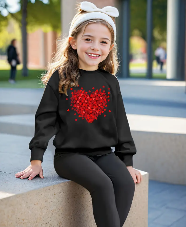 Beautiful Heart 3D Print 2pcs Set for Girls