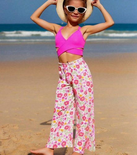 Girls Minimalist Casual Everyday Swimsuit Set