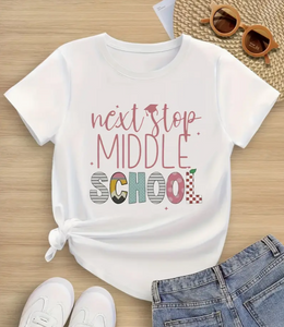Girls Short-sleeved Cotton T-shirt