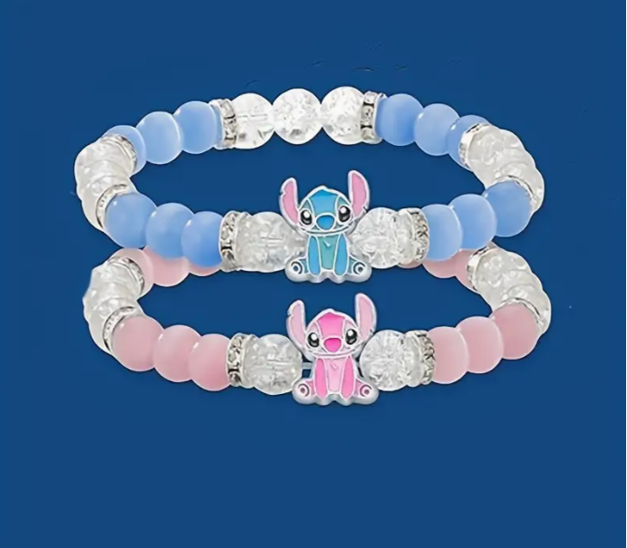 Girls 2 pc set Adjustable Beaded Bracelets