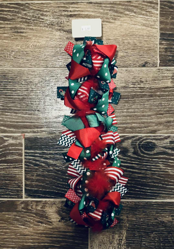 Girls Christmas Clip on Bow