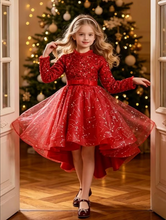 Girls Trailing Sequin Christmas Dress