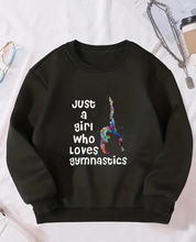 Girls JUST A GIRL WHO LOVES GYMNASTICS Print Crew Neck Long Sleeve Sweatshirt