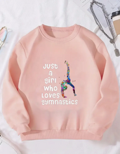 Girls JUST A GIRL WHO LOVES GYMNASTICS Print Crew Neck Long Sleeve Sweatshirt