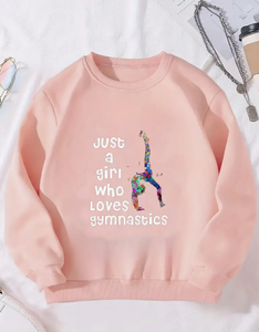 Girls JUST A GIRL WHO LOVES GYMNASTICS Print Crew Neck Long Sleeve Sweatshirt