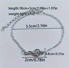 Girls Unique Music Inspired Adjustable Treble Clef Bracelet
