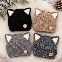 Carefully Knitted Kitten Hats and Matching Cowl Scarf Combos