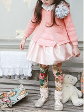 Peony Flower Print Cotton Leggings