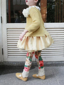 Peony Flower Print Cotton Leggings