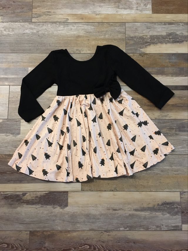Long Sleeve Little Girl's Holiday Dress