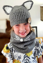 Carefully Knitted Kitten Hats and Matching Cowl Scarf Combos