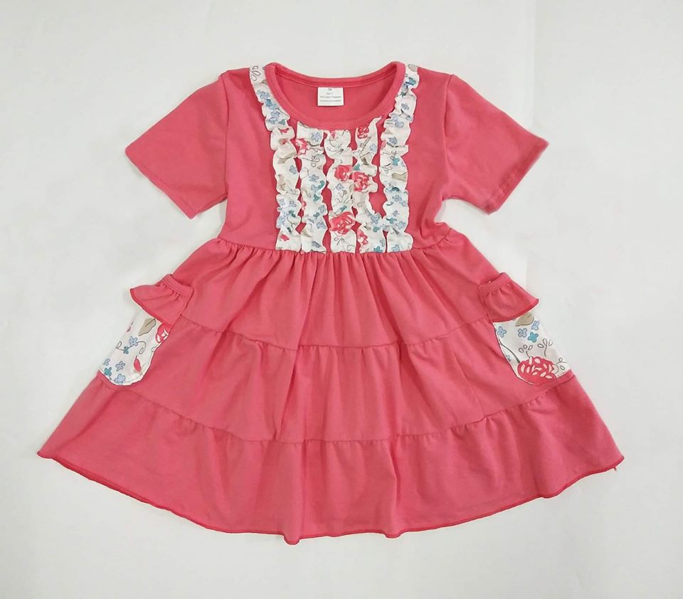 Pink Short Sleeve Summer Dress