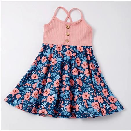 Pink Floral Sleeveless Sundress