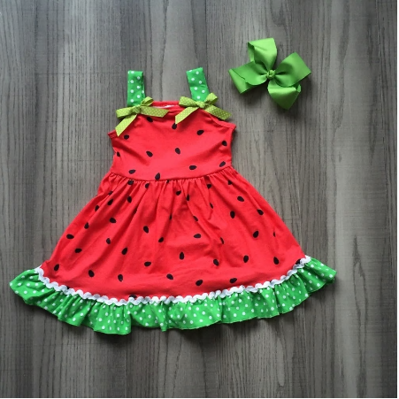 Red and Green Watermelon Print Sundress