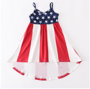 Red, White and Blue Stars and Stripes Sundress