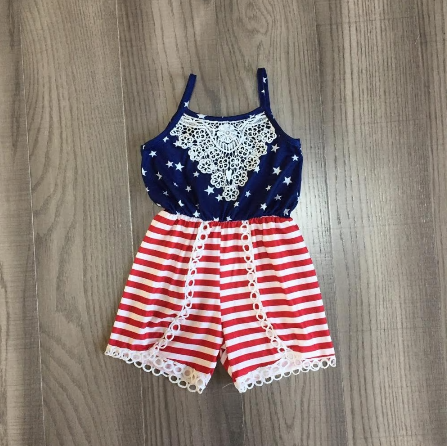 Red, White and Blue Summer Romper