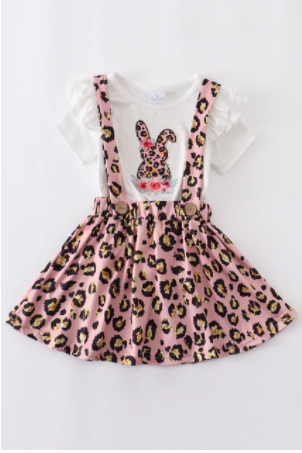 Short Sleeve Leopard Print Bunny Top and Matching Jumper