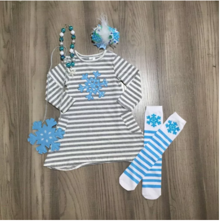 Snowflake Winter Dress and Matching Accessories