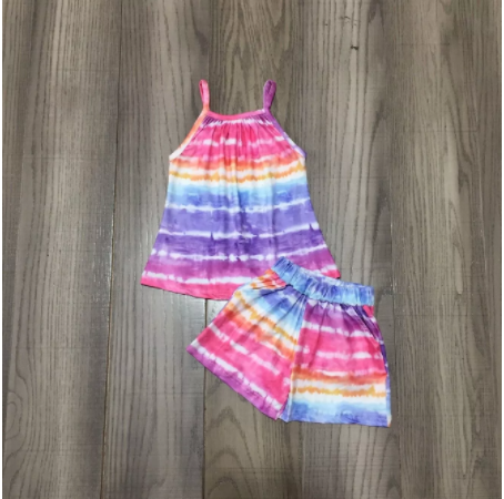 Tie Dyed Sleeveless Tee and Matching Shorts