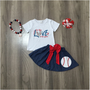 White "For the LOVE of the Game" Tee and Matching Skirt (Accessories Included)