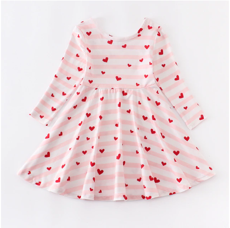 Long Sleeve Full Skirt Valentine's Day Dress