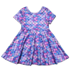 Short Sleeve Twirl Skirt Summer Dress