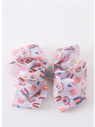 Big Rainbow Rhinestone Bow