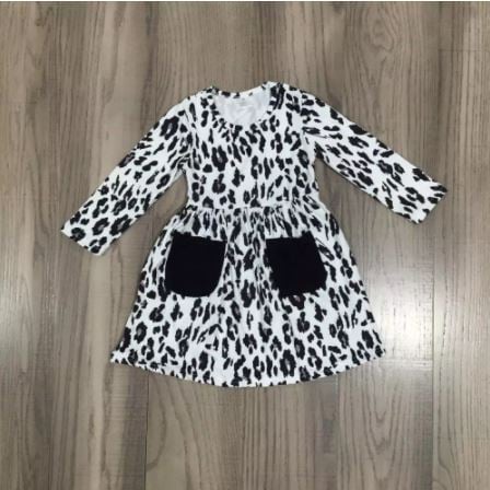 Snow White and Black Leopard Print Dress